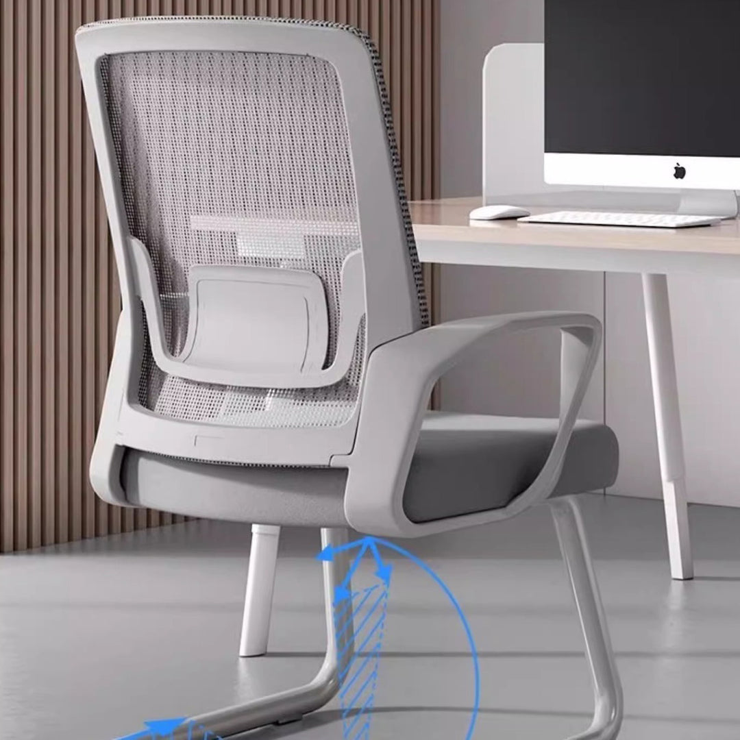 Simplicité contemporaine Chaise de bureau en tissu à mailles carrées avec cadre en métal Dossier Accoudoir pour étude 