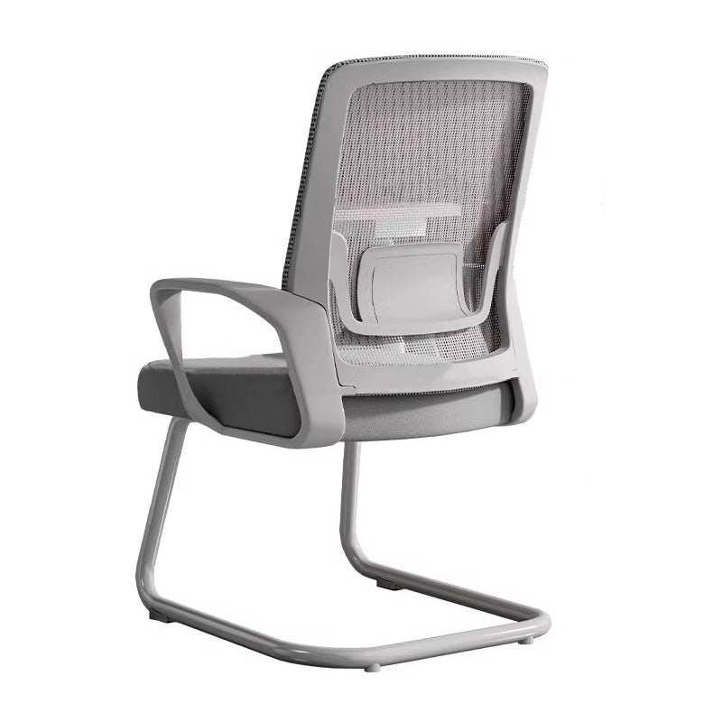 Silla de escritorio con respaldo de reposabrazos de tela de malla cuadrada de simplicidad contemporánea con estructura de metal para estudio 