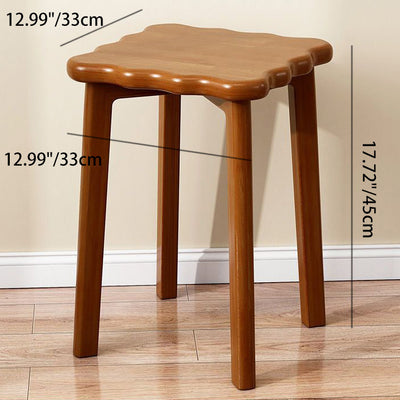 Taburete bajo apilable de madera maciza cuadrado de simplicidad contemporánea para sala de estar 
