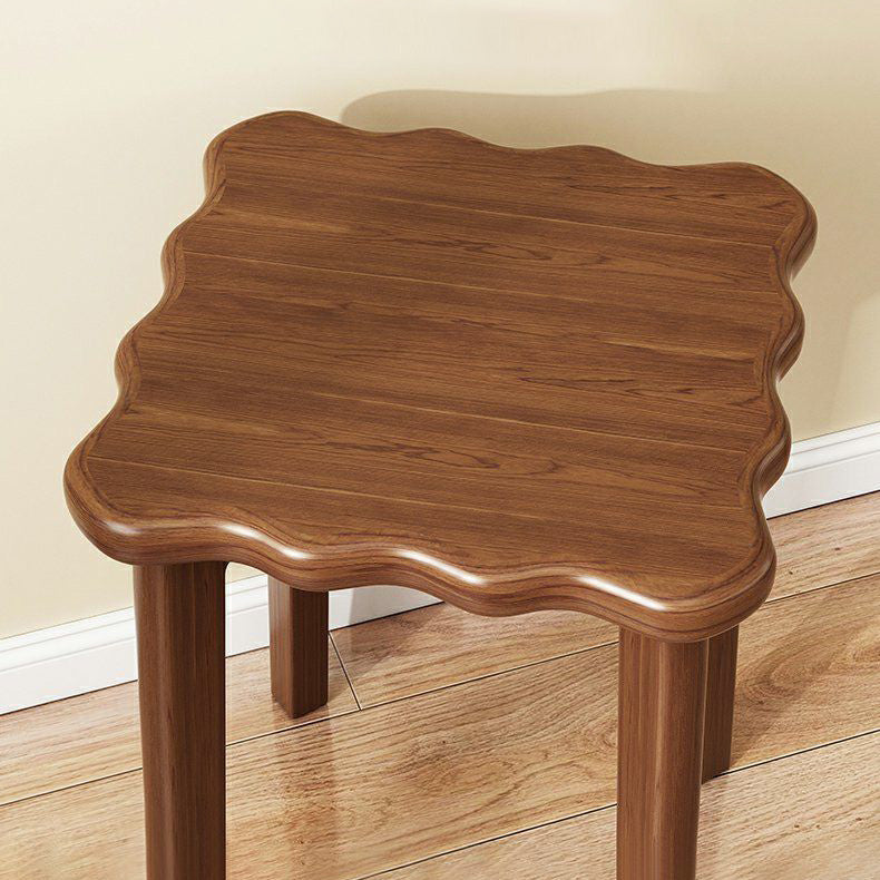 Contemporary Simplicity Square Biscuit Rubberwood Stackable Low Stool For Living Room