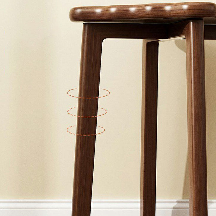 Contemporary Simplicity Square Biscuit Rubberwood Stackable Low Stool For Living Room