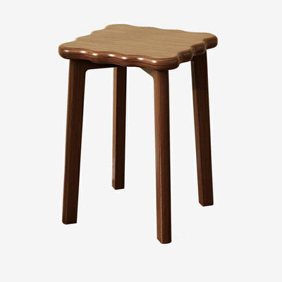 Taburete bajo apilable de madera maciza cuadrado de simplicidad contemporánea para sala de estar 