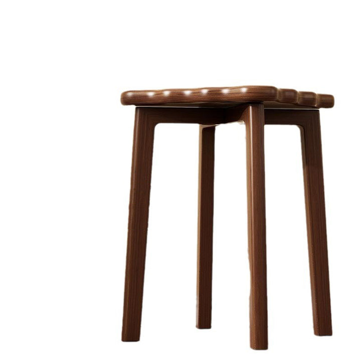 Contemporary Simplicity Square Biscuit Rubberwood Stackable Low Stool For Living Room