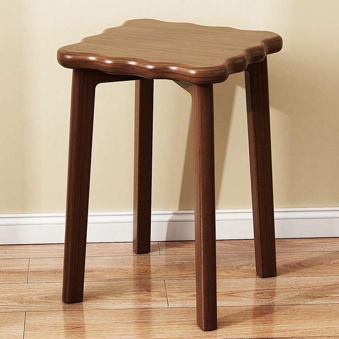 Taburete bajo apilable de madera maciza cuadrado de simplicidad contemporánea para sala de estar 