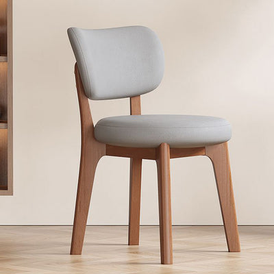 Respaldo de silla de comedor contemporánea nórdica cuadrada de cuero con marco de madera maciza para comedor 