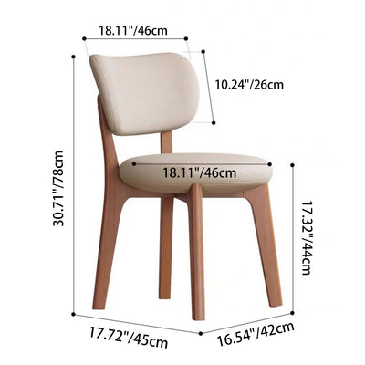 Respaldo de silla de comedor contemporánea nórdica cuadrada de cuero con marco de madera maciza para comedor 
