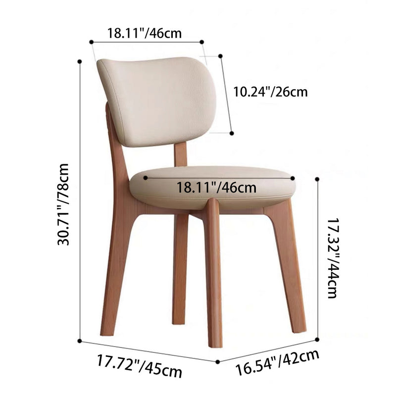 Respaldo de silla de comedor contemporánea nórdica cuadrada de cuero con marco de madera maciza para comedor 