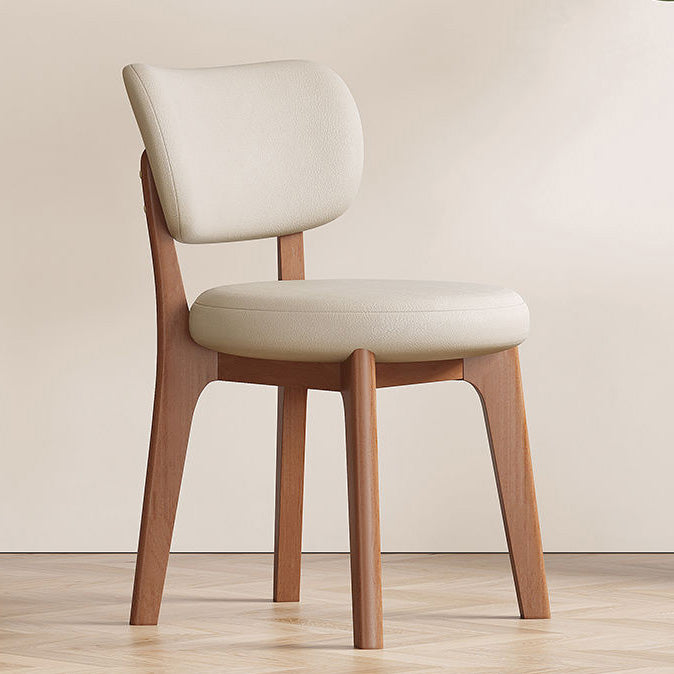 Respaldo de silla de comedor contemporánea nórdica cuadrada de cuero con marco de madera maciza para comedor 
