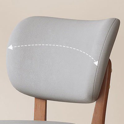 Respaldo de silla de comedor contemporánea nórdica cuadrada de cuero con marco de madera maciza para comedor 