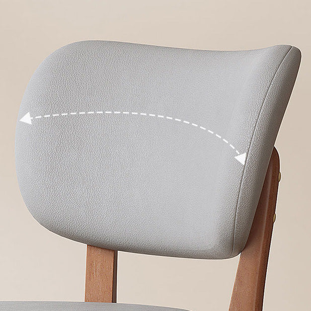 Respaldo de silla de comedor contemporánea nórdica cuadrada de cuero con marco de madera maciza para comedor 