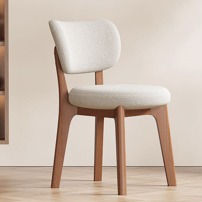 Respaldo de silla de comedor contemporánea nórdica cuadrada de cuero con marco de madera maciza para comedor 