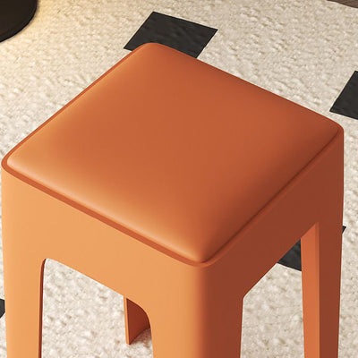 Tabouret de vanité empilable en plastique carré nordique contemporain sans dossier pour chambre 