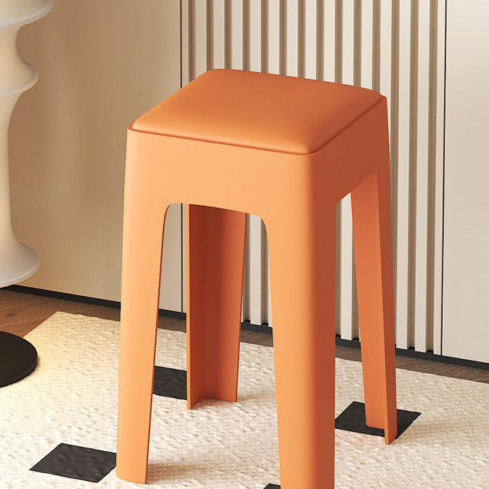 Tabouret de vanité empilable en plastique carré nordique contemporain sans dossier pour chambre 