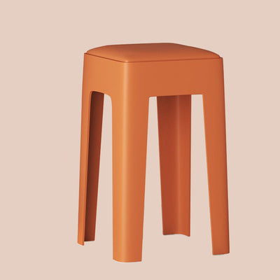 Tabouret de vanité empilable en plastique carré nordique contemporain sans dossier pour chambre 
