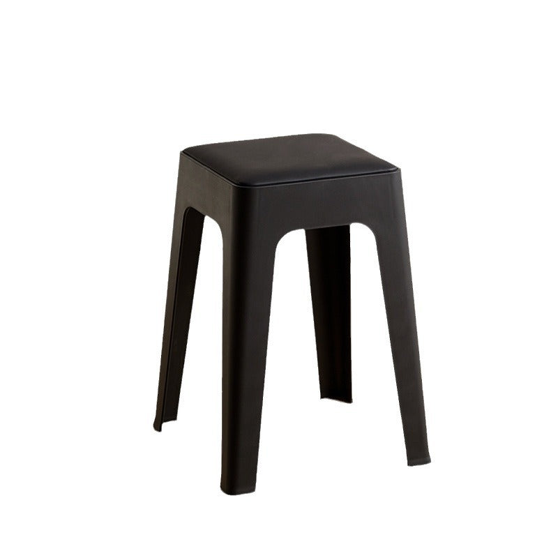 Tabouret de vanité empilable en plastique carré nordique contemporain sans dossier pour chambre 