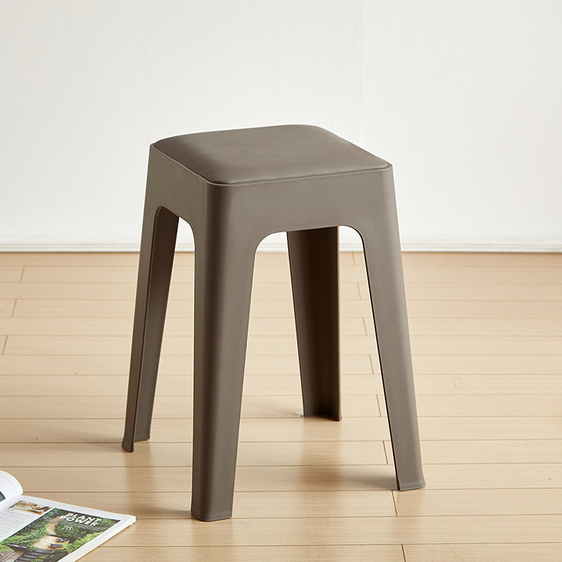 Tabouret de vanité empilable en plastique carré nordique contemporain sans dossier pour chambre 