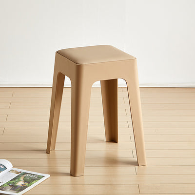 Tabouret de vanité empilable en plastique carré nordique contemporain sans dossier pour chambre 