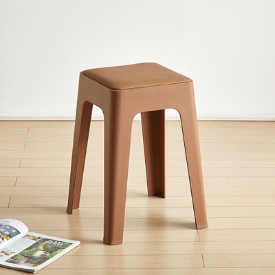 Tabouret de vanité empilable en plastique carré nordique contemporain sans dossier pour chambre 