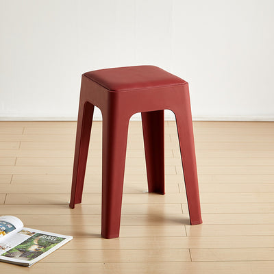 Tabouret de vanité empilable en plastique carré nordique contemporain sans dossier pour chambre 