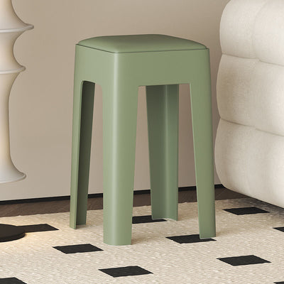 Tabouret de vanité empilable en plastique carré nordique contemporain sans dossier pour chambre 
