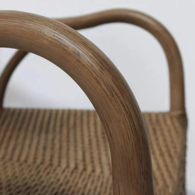 Zeitgenössischer Boho Quadratischer Handgefertigter Rattan-Bambus-Loungesessel Terrassenstuhl Bananenlehne Armlehne Für Balkon 