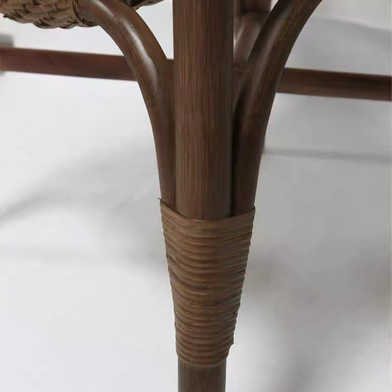 Zeitgenössischer Boho Quadratischer Handgefertigter Rattan-Bambus-Loungesessel Terrassenstuhl Bananenlehne Armlehne Für Balkon 