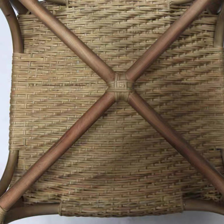 Zeitgenössischer Boho Quadratischer Handgefertigter Rattan-Bambus-Loungesessel Terrassenstuhl Bananenlehne Armlehne Für Balkon 