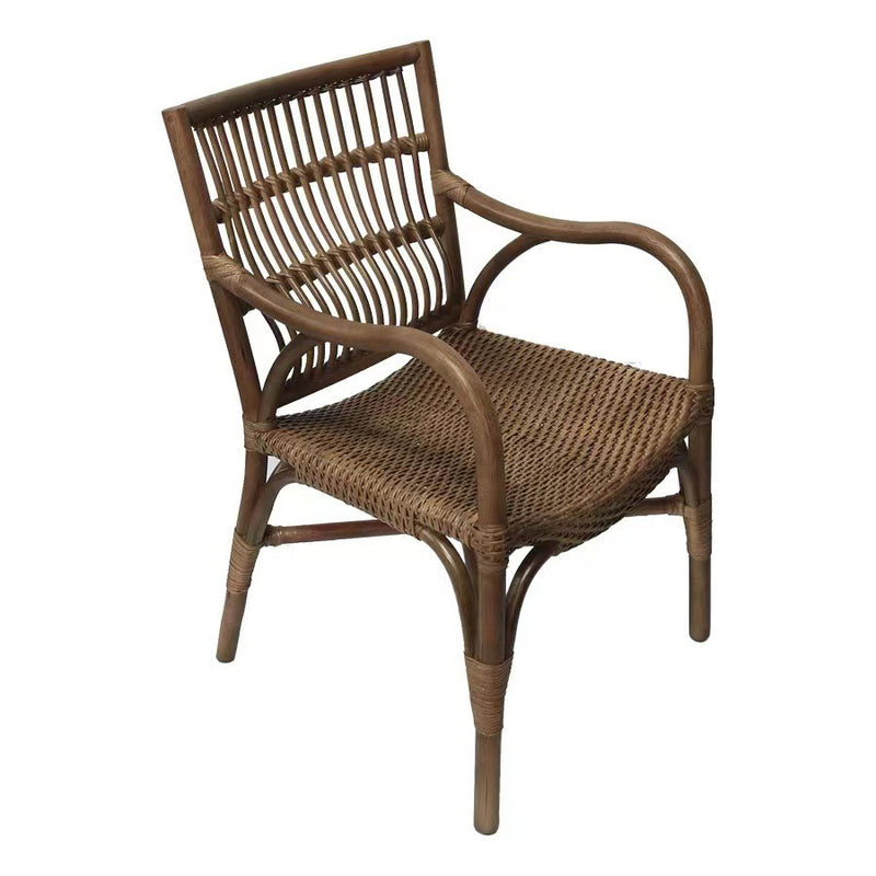 Zeitgenössischer Boho Quadratischer Handgefertigter Rattan-Bambus-Loungesessel Terrassenstuhl Bananenlehne Armlehne Für Balkon 