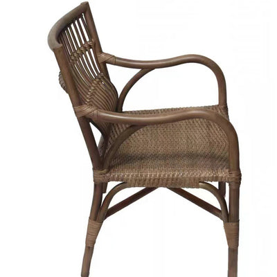 Zeitgenössischer Boho Quadratischer Handgefertigter Rattan-Bambus-Loungesessel Terrassenstuhl Bananenlehne Armlehne Für Balkon 