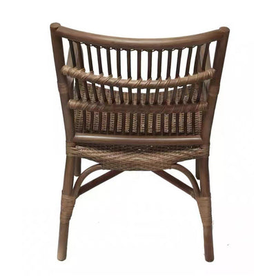Zeitgenössischer Boho Quadratischer Handgefertigter Rattan-Bambus-Loungesessel Terrassenstuhl Bananenlehne Armlehne Für Balkon 