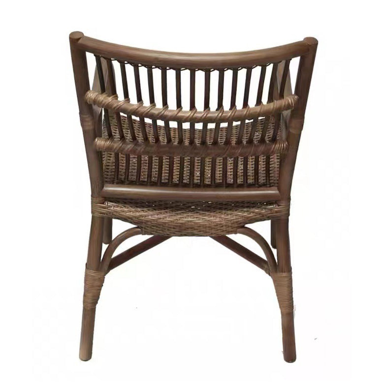 Zeitgenössischer Boho Quadratischer Handgefertigter Rattan-Bambus-Loungesessel Terrassenstuhl Bananenlehne Armlehne Für Balkon 