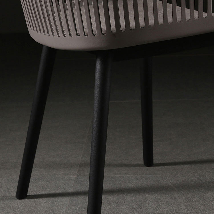 Contemporáneo Cuadrado Nórdico Plástico Marco de Acero al Carbono Silla de Comedor Respaldo Reposabrazos Para Comedor 