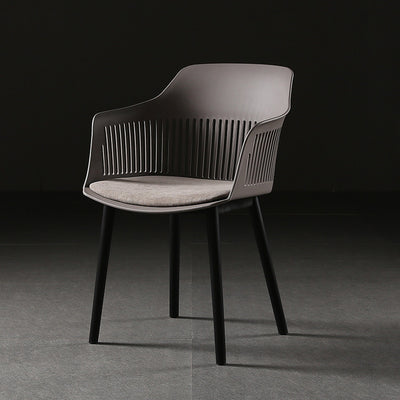 Contemporáneo Cuadrado Nórdico Plástico Marco de Acero al Carbono Silla de Comedor Respaldo Reposabrazos Para Comedor 