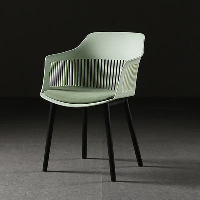 Contemporáneo Cuadrado Nórdico Plástico Marco de Acero al Carbono Silla de Comedor Respaldo Reposabrazos Para Comedor 