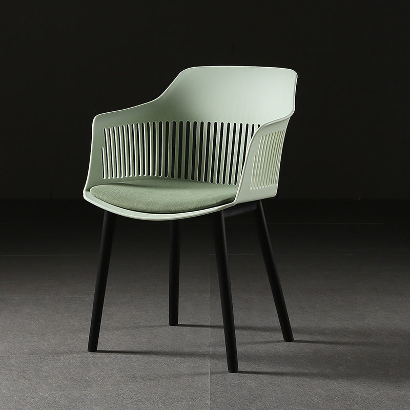 Contemporáneo Cuadrado Nórdico Plástico Marco de Acero al Carbono Silla de Comedor Respaldo Reposabrazos Para Comedor 