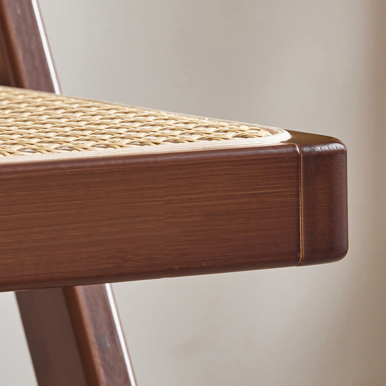 Respaldo de silla de comedor plegable con marco de bambú tejido de ratán de resina cuadrada tradicional japonesa para comedor 