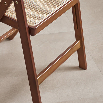 Respaldo de silla de comedor plegable con marco de bambú tejido de ratán de resina cuadrada tradicional japonesa para comedor 