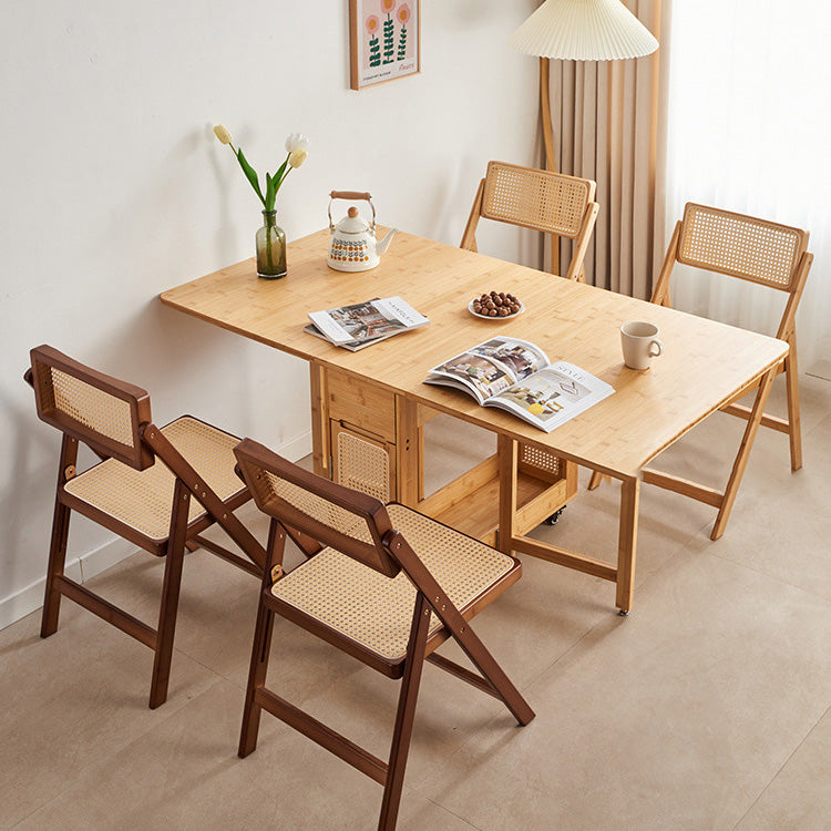 Respaldo de silla de comedor plegable con marco de bambú tejido de ratán de resina cuadrada tradicional japonesa para comedor 