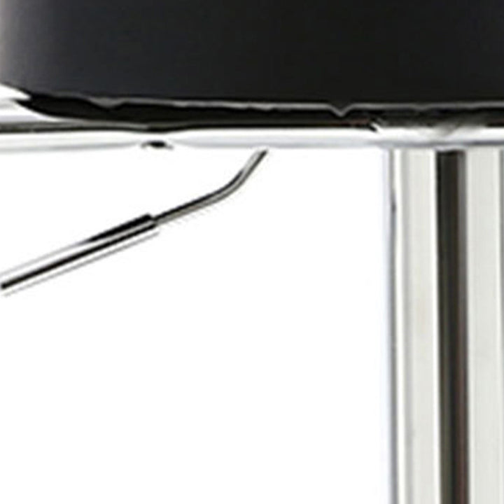 Tabouret de bar pivotant contemporain en cuir PU rond de luxe avec repose-pieds en métal réglable en hauteur pour salle à manger 