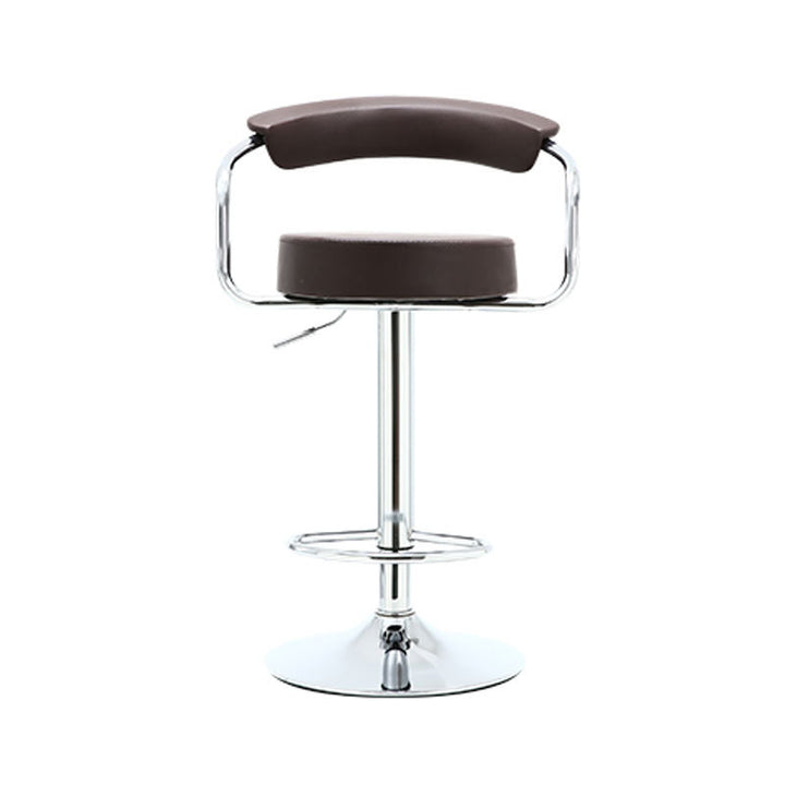 Tabouret de bar pivotant contemporain en cuir PU rond de luxe avec repose-pieds en métal réglable en hauteur pour salle à manger 