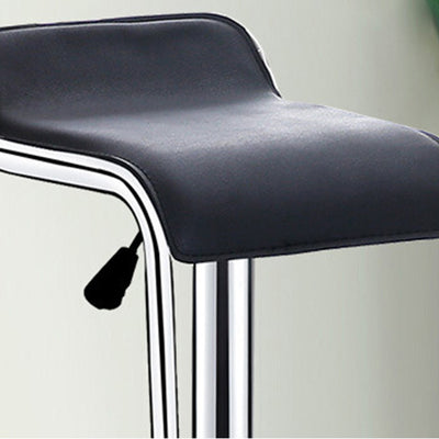 Zeitgenössischer nordischer quadratischer Leder-Metall-Höhenverstellbarer drehbarer Barhocker mit Fußstütze für das Esszimmer 