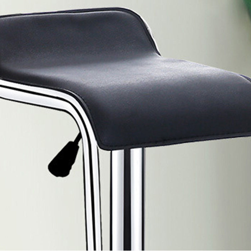 Zeitgenössischer nordischer quadratischer Leder-Metall-Höhenverstellbarer drehbarer Barhocker mit Fußstütze für das Esszimmer 