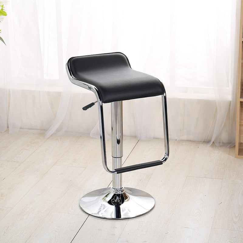 Zeitgenössischer nordischer quadratischer PU-Leder-Metall höhenverstellbarer drehbarer Barhocker mit Fußstütze für das Esszimmer 