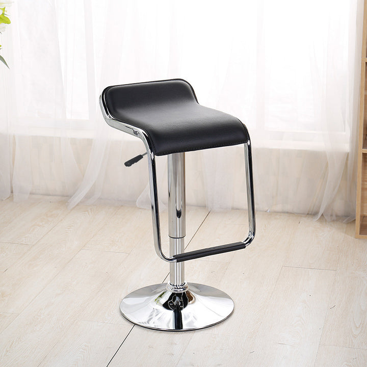 Zeitgenössischer nordischer quadratischer PU-Leder-Metall höhenverstellbarer drehbarer Barhocker mit Fußstütze für das Esszimmer 