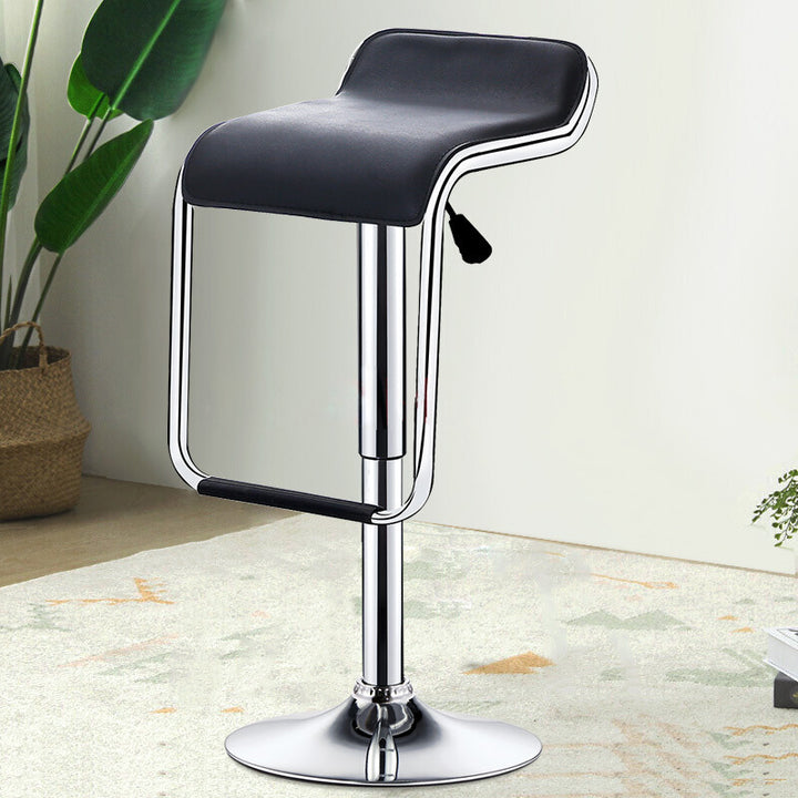 Zeitgenössischer nordischer quadratischer PU-Leder-Metall höhenverstellbarer drehbarer Barhocker mit Fußstütze für das Esszimmer 