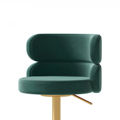 Tabouret de bar pivotant réglable en hauteur en flanelle contemporaine de luxe avec dossier et repose-pieds pour salle à manger 