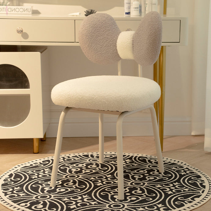 Tabouret de coiffeuse pivotant contemporain nordique en laine d&