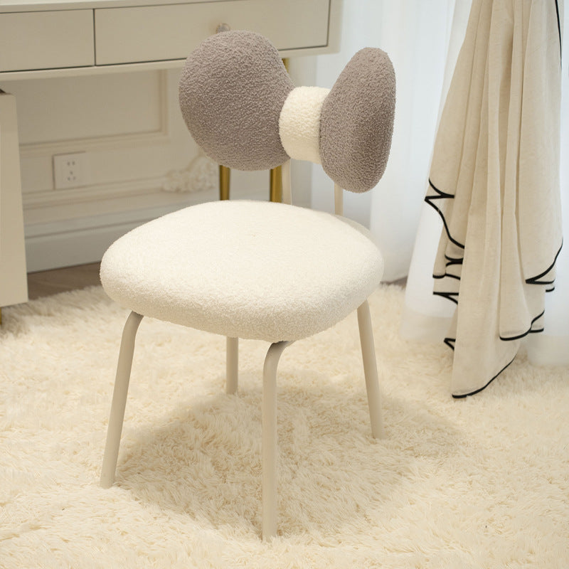 Tabouret de coiffeuse pivotant contemporain nordique en laine d&