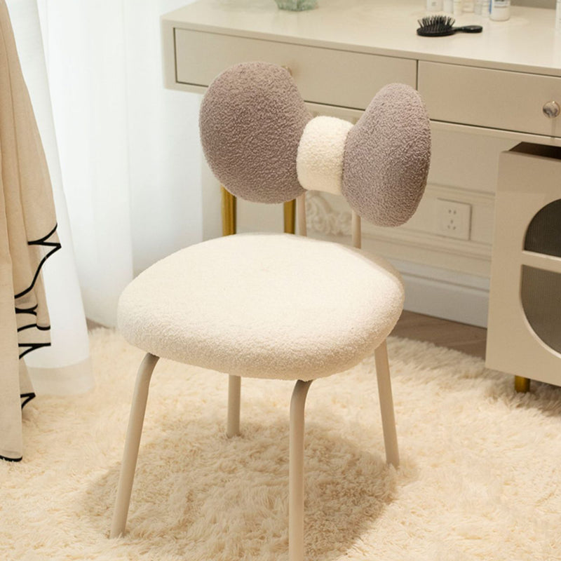 Tabouret de coiffeuse pivotant contemporain nordique en laine d&