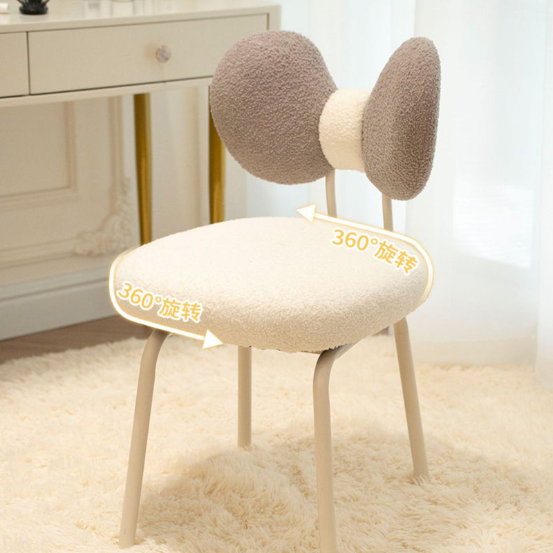 Tabouret de coiffeuse pivotant contemporain nordique en laine d&